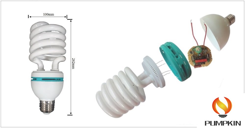 High Power 105W E27 2700-6500k 220V Spiral Energy Saving Bulb